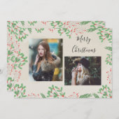 Prettig kerstfeest Twee Foto Feestdagenkaart (Voorkant / Achterkant)