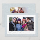 Prettig kerstfeest twee foto sneeuw kader eenvoudi feestdagenkaart (Voorkant / Achterkant)