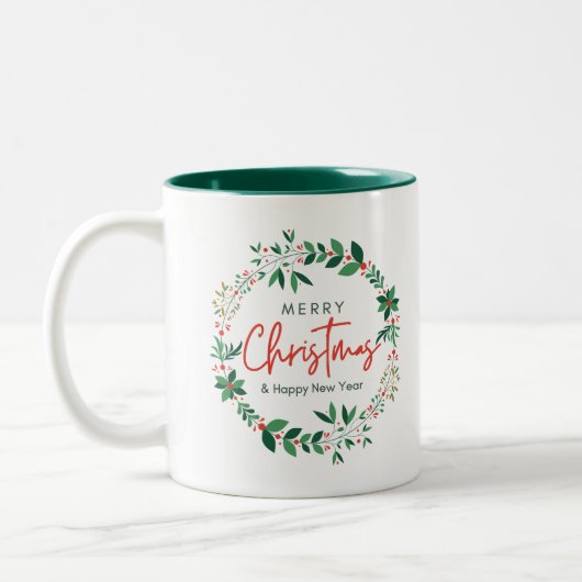 Prettig kerstfeest tweekleurige koffiemok (Links)