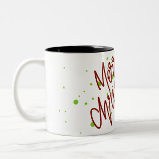 Prettig kerstfeest tweekleurige koffiemok
