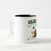 prettig kerstfeest tweekleurige koffiemok (Voorkant links)