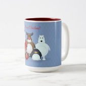 Prettig kerstfeest tweekleurige koffiemok (Voorkant rechts)