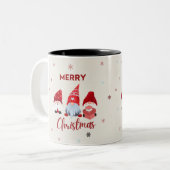 Prettig kerstfeest tweekleurige koffiemok (Voorkant links)