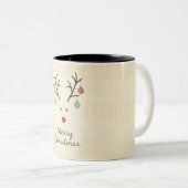 Prettig kerstfeest tweekleurige koffiemok (Voorkant rechts)