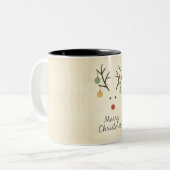 Prettig kerstfeest tweekleurige koffiemok (Voorkant links)