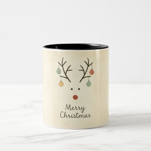 Prettig kerstfeest tweekleurige koffiemok (Center)