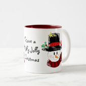 Prettig kerstfeest tweekleurige koffiemok (Voorkant rechts)