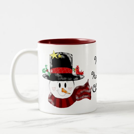 Prettig kerstfeest tweekleurige koffiemok (Links)