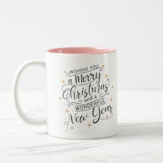 Prettig kerstfeest tweekleurige koffiemok (Links)