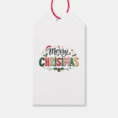 Prettig kerstfeest typografie cadeaukaart cadeaulabel (Voorkant)