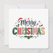 Prettig kerstfeest Typografie ontwerp Feestdagenkaart (Voorkant)