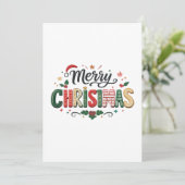 Prettig kerstfeest Typografie ontwerp Feestdagenkaart (Staand voorkant)