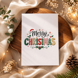 Prettig kerstfeest Typografie ontwerp Feestdagenkaart