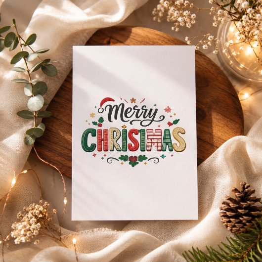 Prettig kerstfeest Typografie ontwerp Feestdagenkaart