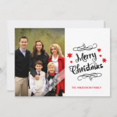 "Prettig kerstfeest" typografie Persoonlijke foto Feestdagenkaart (Voorkant)