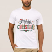 Prettig kerstfeest Typografie T-shirt (Voorkant)