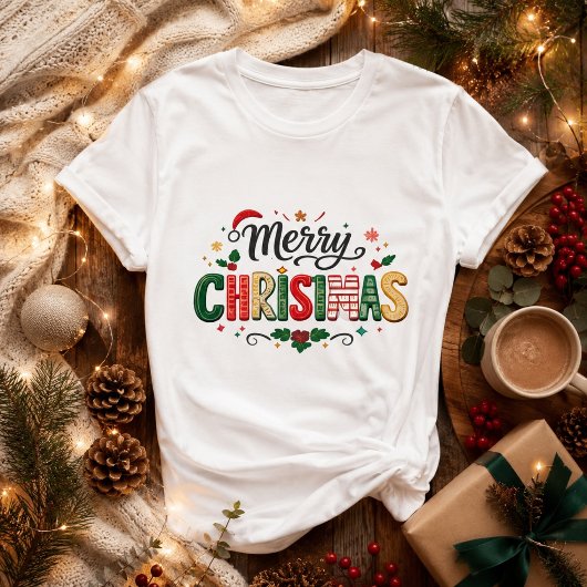 Prettig kerstfeest Typografie T-shirt