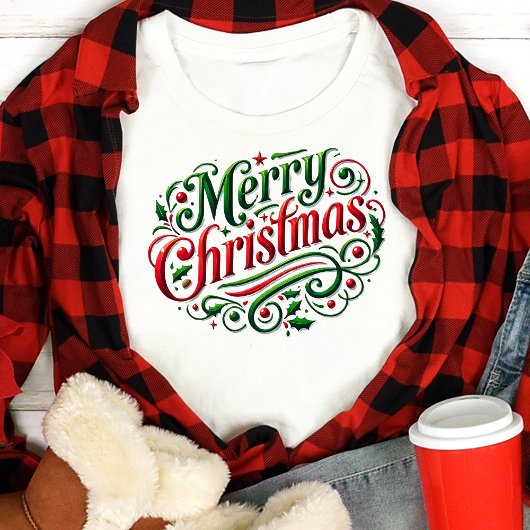 Prettig kerstfeest typografie Tri-Blend shirt