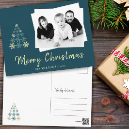 Prettig kerstfeest typografie vakantiefoto kerstka feestdagenkaart