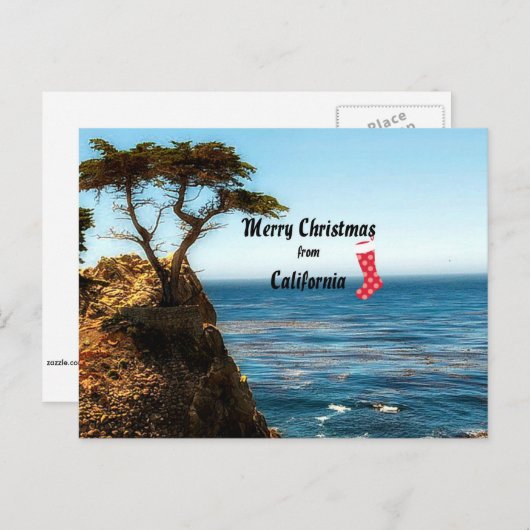 Prettig kerstfeest uit Californië Feestdagenkaart (Voorkant / Achterkant)