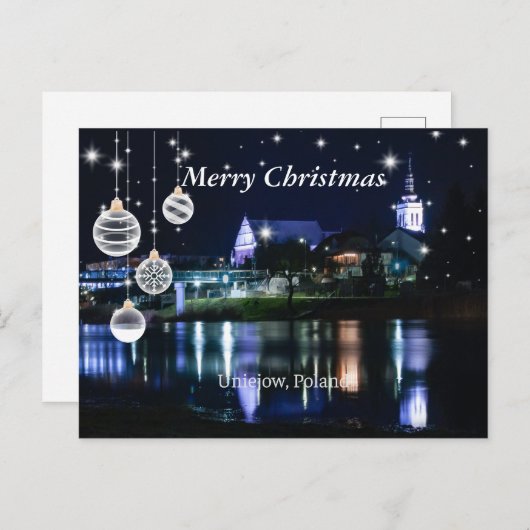 Prettig kerstfeest - Unijow, Lodz, Polen Briefkaart (Voorkant / Achterkant)