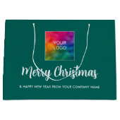 Prettig Kerstfeest Uw Bedrijfslogo Hier Aangepast Groot Cadeauzakje (Voorkant)