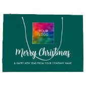 Prettig Kerstfeest Uw Bedrijfslogo Hier Aangepast Groot Cadeauzakje (Achterkant)
