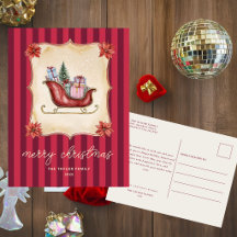 Prettig kerstfeest vakantie ansichtkaart | Vintage