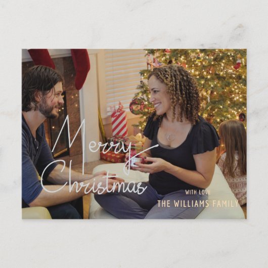 Prettig kerstfeest Vakantie Groeten Foto Ansichtka Feestdagenkaart (Voorkant)