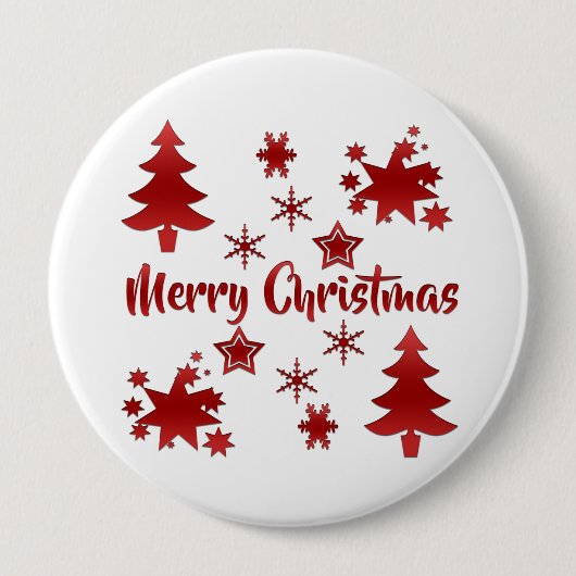 Prettig kerstfeest, Vakantie Rood Design, Ronde Button 4,0 Cm (Voorkant)