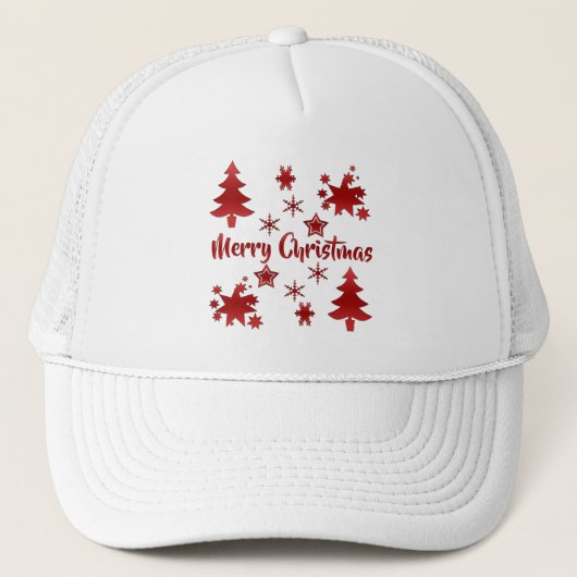 Prettig kerstfeest, Vakantie Rood Design, Trucker Pet (Voorkant)