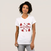 Prettig kerstfeest, vakantierood ontwerp, t-shirt (Voorkant volledig)