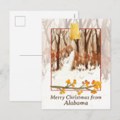 Prettig kerstfeest van Alabama Bomen Winter Sneeuw Feestdagenkaart (Voorkant / Achterkant)