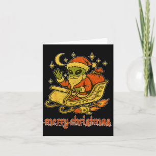 Prettig kerstfeest van Alien Kerstman en zijn kosm Kaart