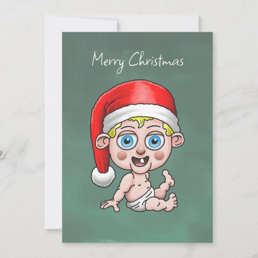 Prettig kerstfeest van Baby Sint kerstkaart (Voorkant)
