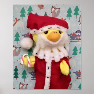 Prettig kerstfeest van Danny Duck Santa Poster