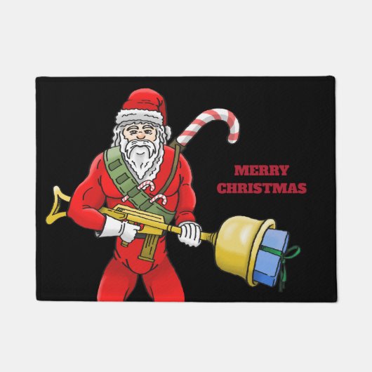 Prettig kerstfeest van de coole kerstman deurmat (Voorkant)