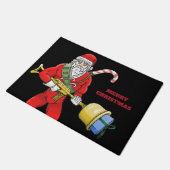 Prettig kerstfeest van de coole kerstman deurmat (Schuin)