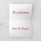 Prettig kerstfeest van de familie Lincoln kerstgro Feestdagen Kaart (Binnen)