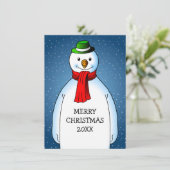 Prettig kerstfeest van de gelukkige sneeuwman (Staand voorkant)