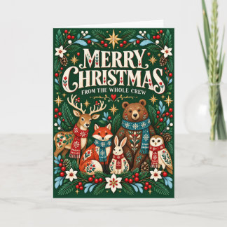 Prettig kerstfeest van de hele bemanning Woodland Kaart