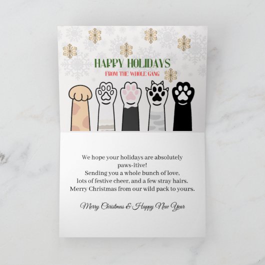 Prettig kerstfeest van de hele bende bedankkaart (Binnen)