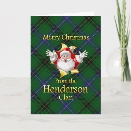 Prettig kerstfeest van de Henderson-clan Feestdagen Kaart (Voorkant)
