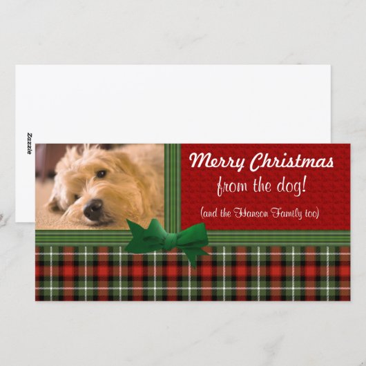 Prettig kerstfeest van de hond Aangepast Feestdagenkaart (Voorkant / Achterkant)