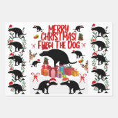 Prettig kerstfeest van de hond inpakpapier vel (Voorkant 2)