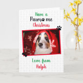 Prettig kerstfeest van de hond kaart (Gele Bloem)