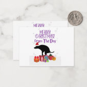 Prettig kerstfeest van de hond notitiekaartje (Voorkant / Achterkant in situ)