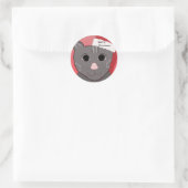 Prettig kerstfeest van de kat ronde sticker (Tas)