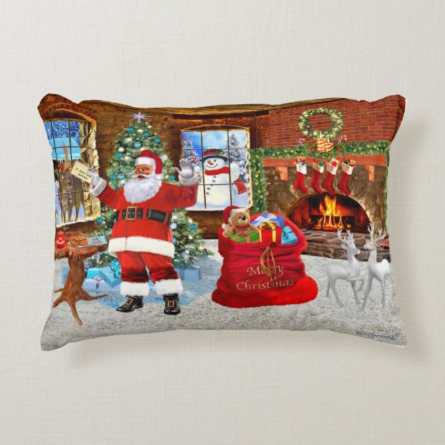 Prettig kerstfeest van de Kerstman Accent Kussen (Voorkant)