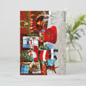 Prettig kerstfeest van de Kerstman Bedankkaart (Staand voorkant)